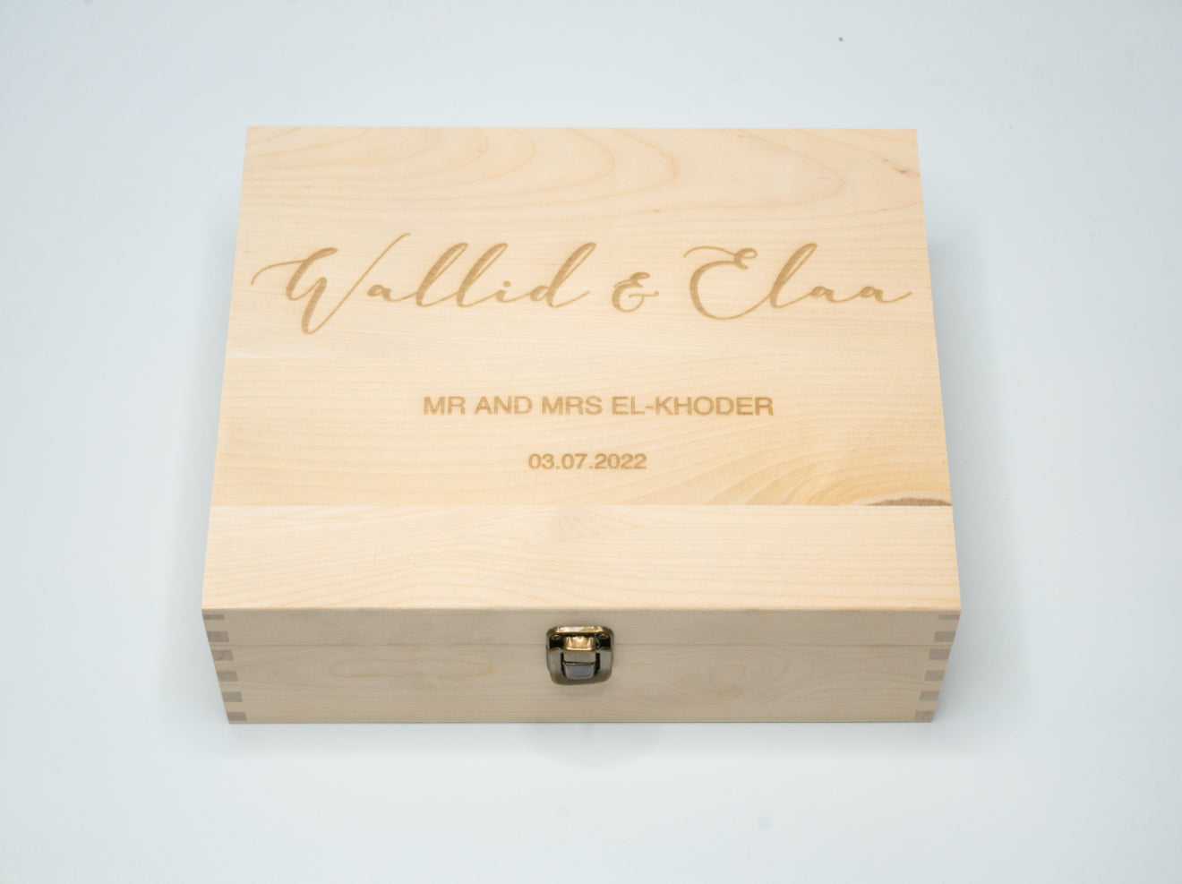 Personalised Wedding Wishing Well Box - Laser Engraved Wooden Card Box