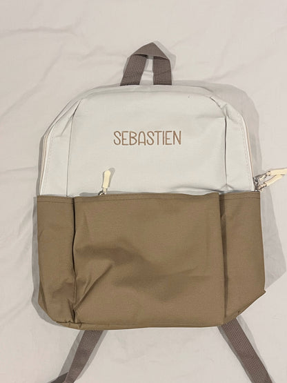 Personalised Toddler Canvas Adventure Backpack - Embroidered Name Daycare Bag