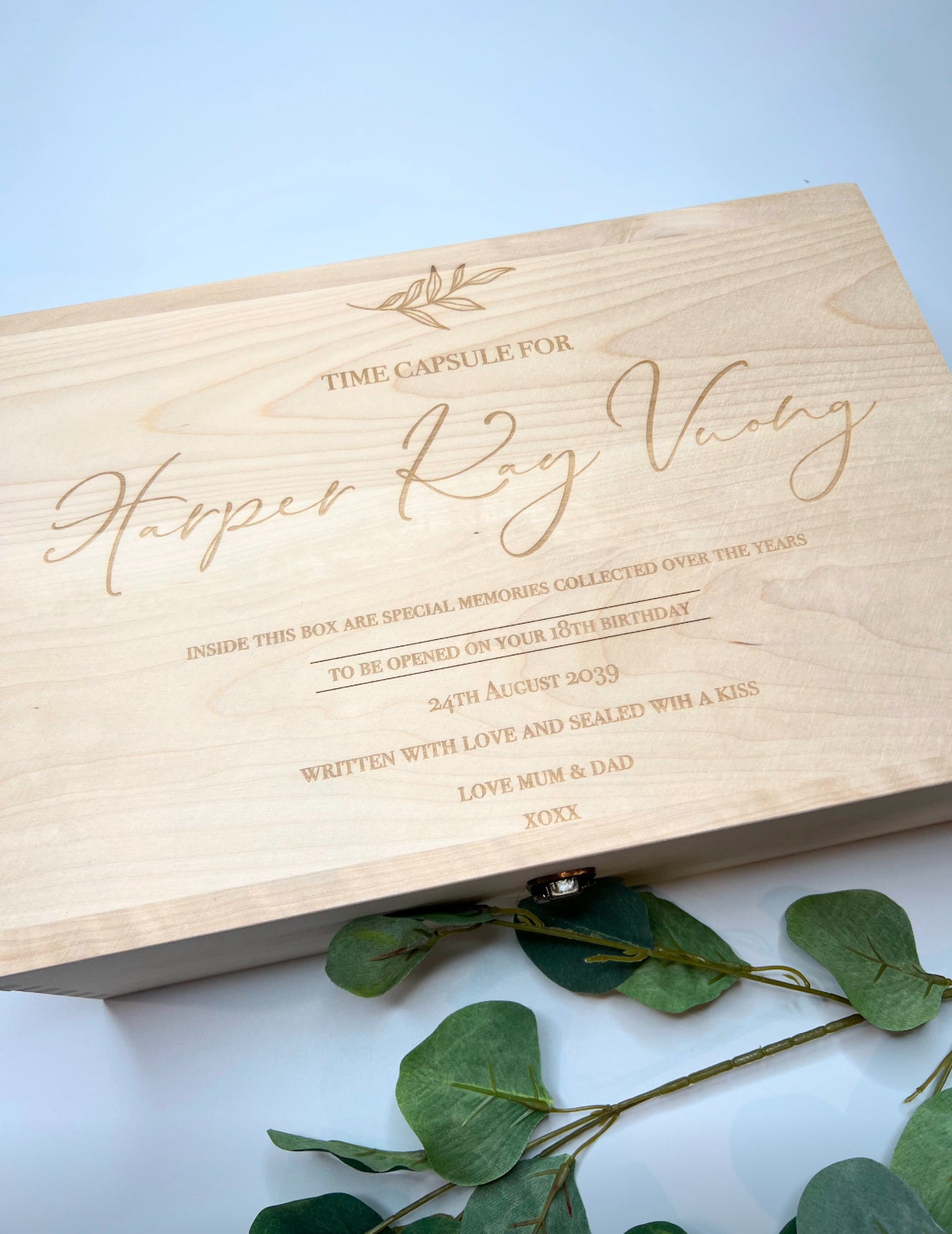 Personalised Wedding Wishing Well Box - Laser Engraved Wooden Card Box