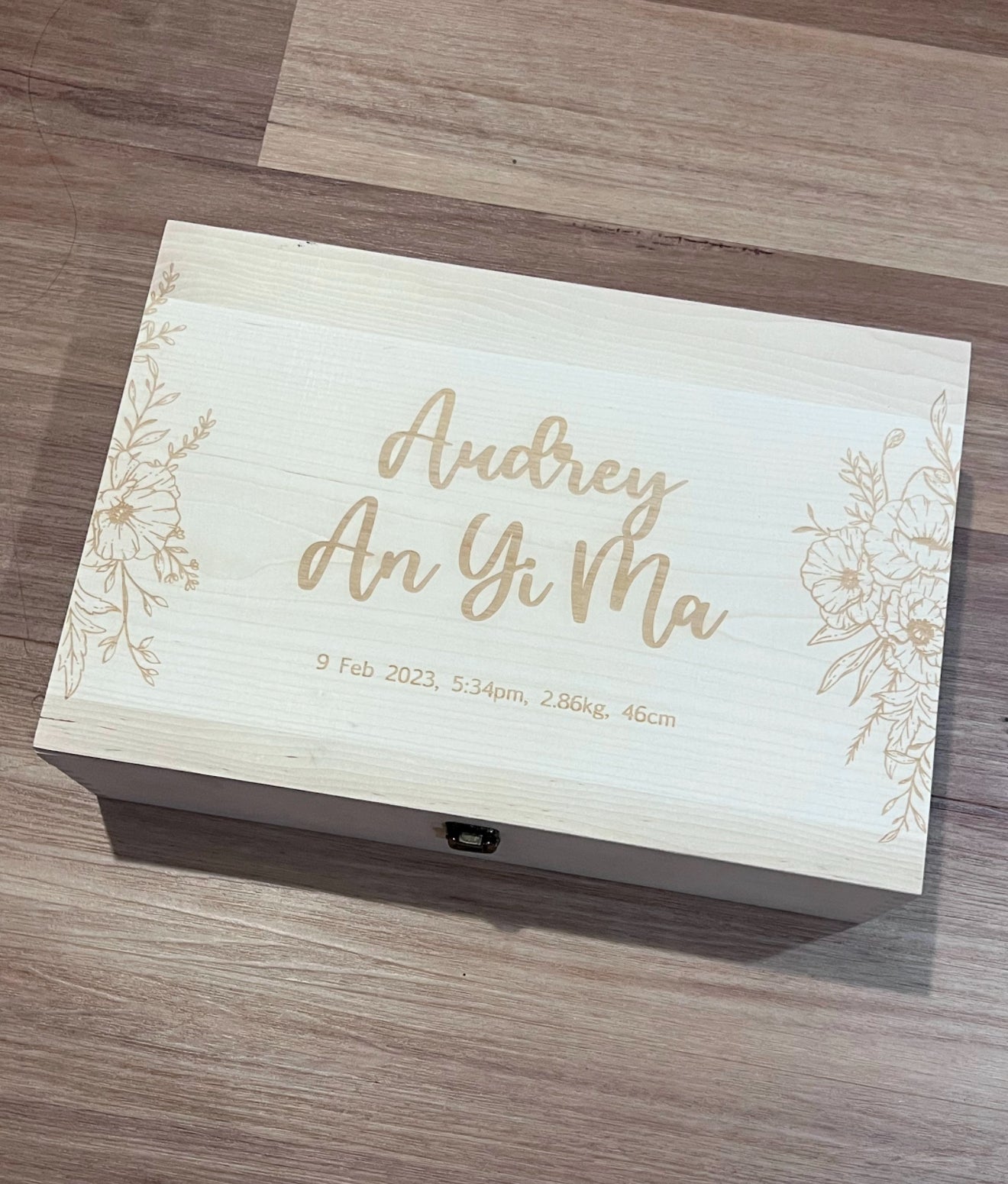 Personalised Wedding Wishing Well Box - Laser Engraved Wooden Card Box