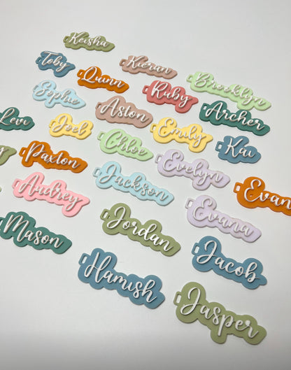 Personalised Acrylic Name Bag Tags - Backpack, Lunch Bag & Luggage Tags for Kids