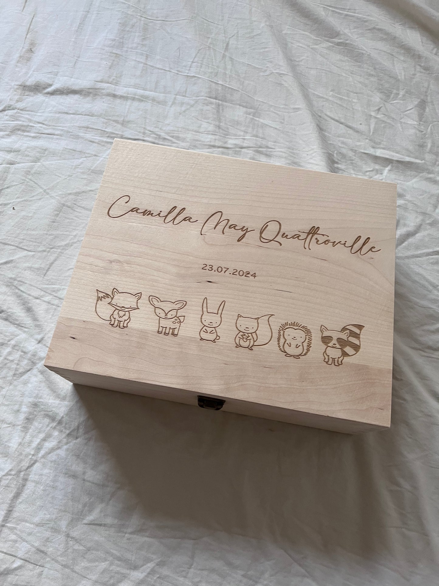 Personalised Wedding Wishing Well Box - Laser Engraved Wooden Card Box