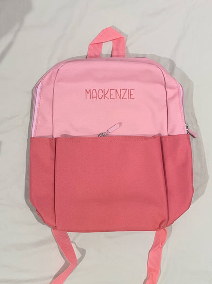 Personalised Toddler Canvas Adventure Backpack - Embroidered Name Daycare Bag
