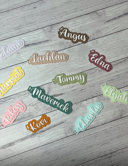 Personalised Acrylic Name Bag Tags - Backpack, Lunch Bag & Luggage Tags for Kids