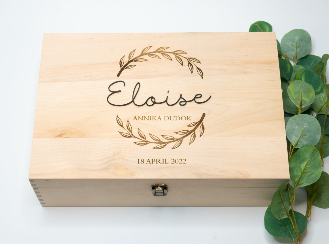Personalised Wedding Wishing Well Box - Laser Engraved Wooden Card Box
