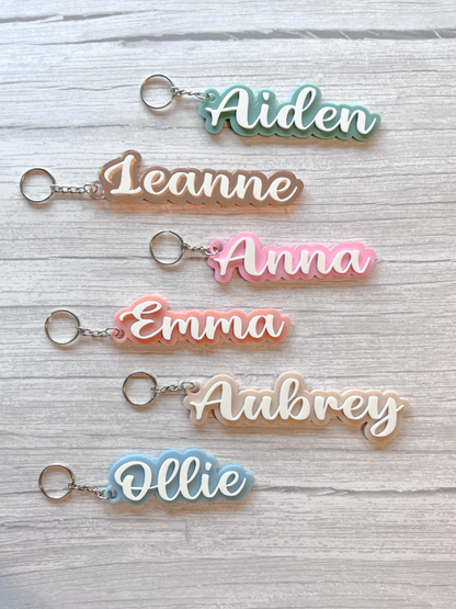 Personalised Acrylic Name Bag Tags - Backpack, Lunch Bag & Luggage Tags for Kids